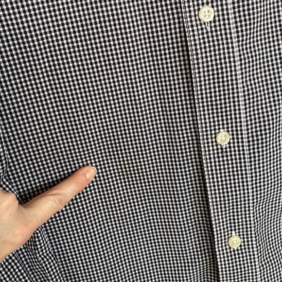 Chaps Navy Gingham Checked Long Sleeve Button Down Shirt Size XXL - Picture 3 of 5